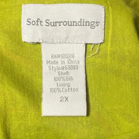 Soft Surroundings 100% Silk Shift Tunic Dress Women 2X Boho Chic Paisley 60s Mod - Picture 5 of 6